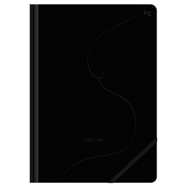Записная книжка А4, 80л., BG "Тонкая грань", кожзам, фактурное тиснение, с резинкой, черный