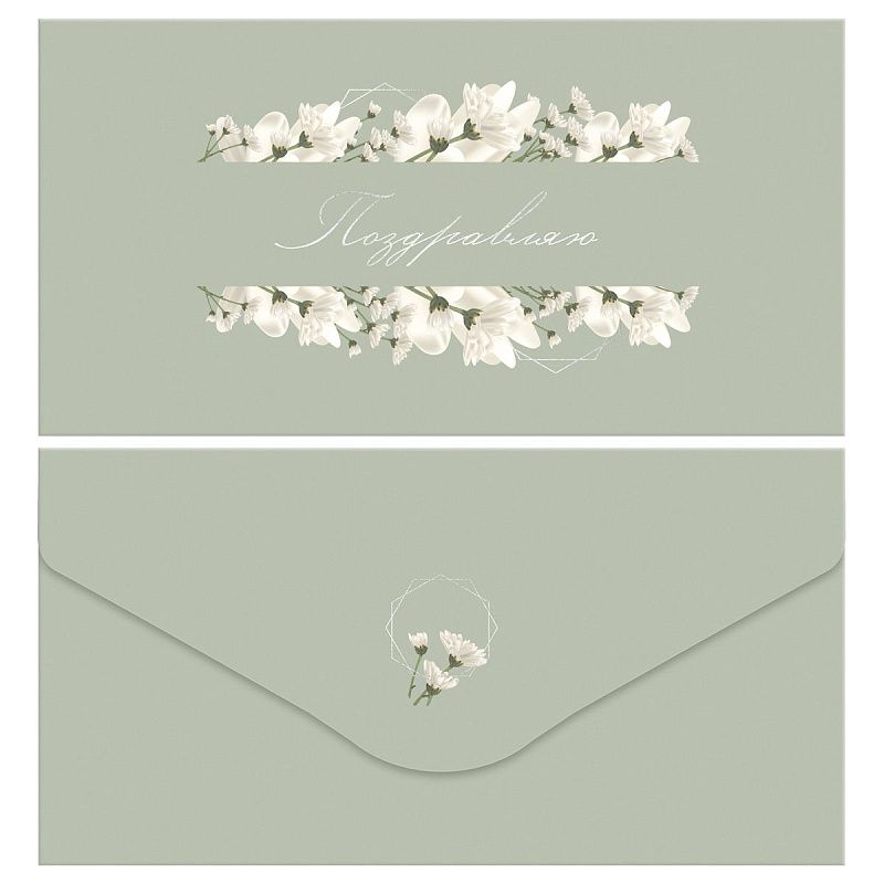 Конверт для денег MESHU "Tenderness", 85*164мм, soft-touch, фольга