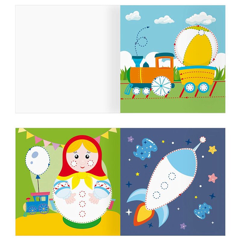 Раскраска 190*190мм ТРИ СОВЫ "Рисуем пальчиками. Выпуск №2", 8стр., цветной фон