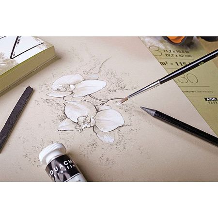 Скетчбук - альбом для смешанных техник 30л., А4, на склейке Clairefontaine "Paint'ON Naturel", крафт, 250г/м2