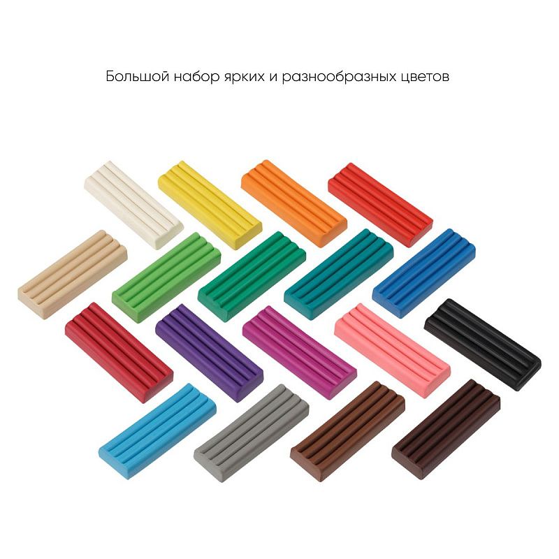 Пластилин Гамма "Классический", 18 цветов, 360г, со стеком, картон. упаковка