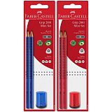 Набор карандашей ч/г Faber-Castell "Grip 2001" 2шт.+точилка, заточен., блистер