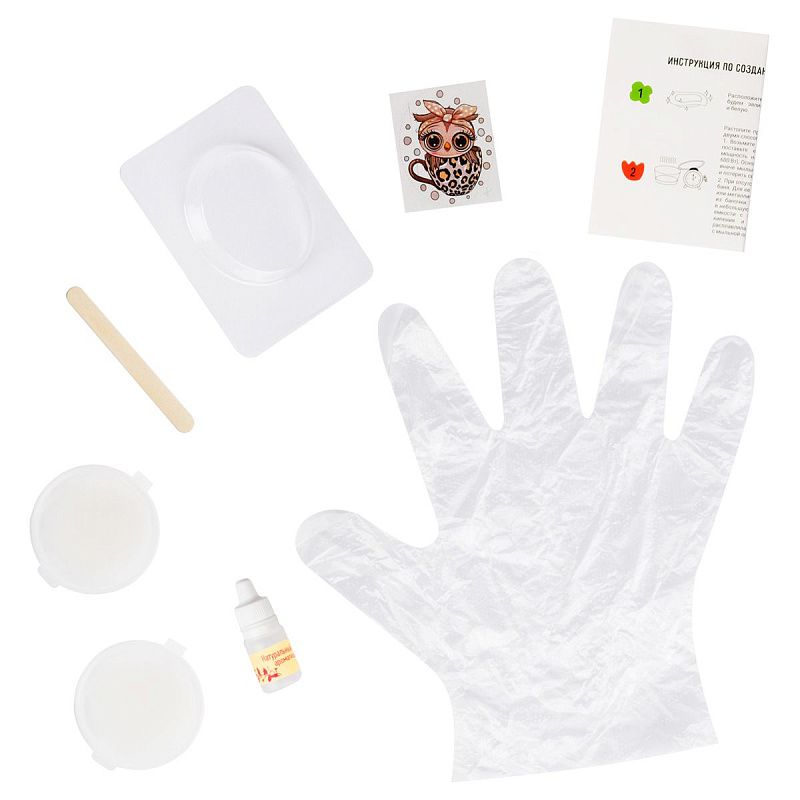 Набор для мыловарения ТРИ СОВЫ "Совушка", 1 мыло с картинкой, картонная коробка