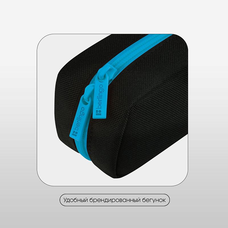 Пенал мягкий 1 отделение, 205*60*65 мм, Berlingo "Blue", полиэстер 