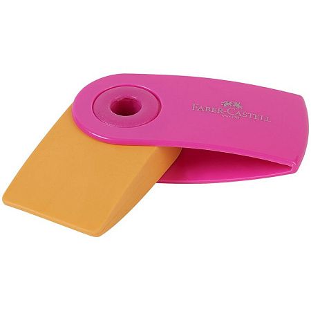 Ластик Faber-Castell "Sleeve Mini", прямоугольный, 54*25*13мм, синий/розовый/голубой пластиковый футляр 