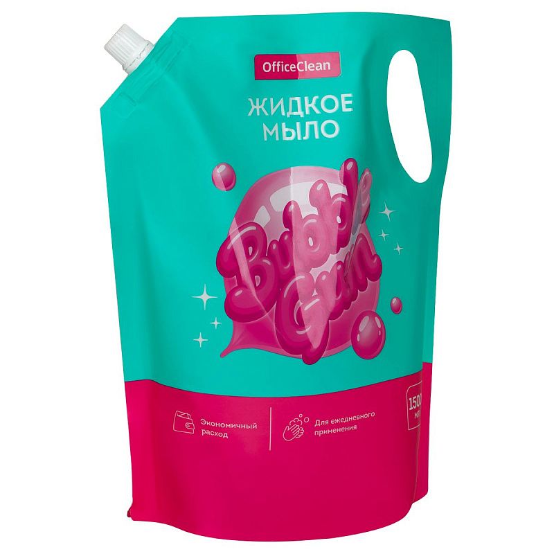 Мыло жидкое OfficeClean "Bubble gum", дой-пак, 1500мл 