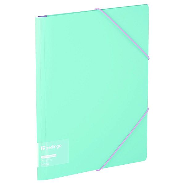 Папка на резинке Berlingo "Haze" А4, пластик, 600мкм, мятная, софт-тач