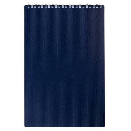 Блокнот БОЛЬШОЙ ФОРМАТ А4, 80 л., гребень, обложка пластик "VELVET", клетка, HATBER, синий, 081279, 80Б4В1гр_01609