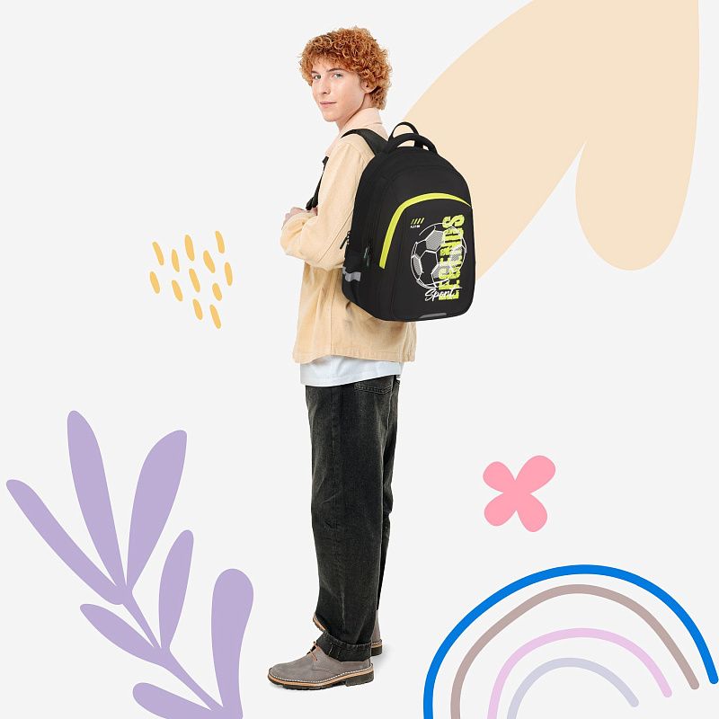 Рюкзак Berlingo Comfort "Go" 38*27*18см, 3 отделения, 2 кармана, эргономичная спинка 