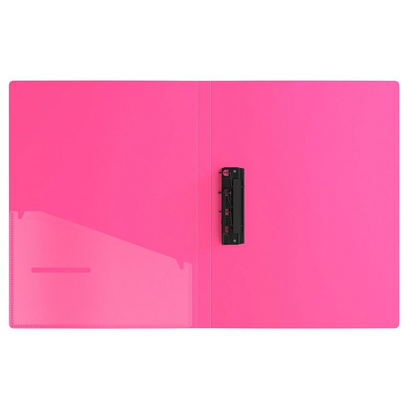 Папка с зажимом Berlingo "Your Way" А4, 17мм, 600мкм, розовый неон, с внутр. карманом 