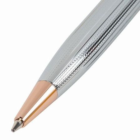Ручка подарочная шариковая GALANT EPSILON, корпус серебро, детали розовое золото, узел 0,7 мм, линия письма 0,5 мм, синяя, 144171 