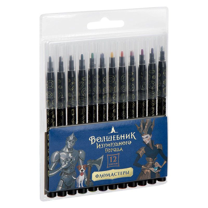 Фломастеры Мульти-Пульти "Волшебник Изумрудного Города", 12цв., смываемые, блистер