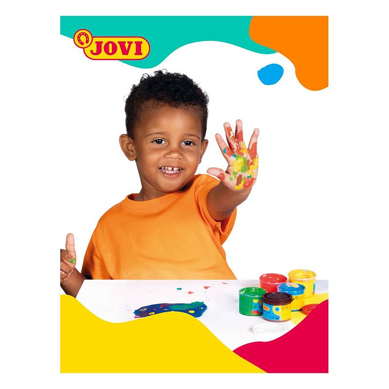 Краски пальчиковые JOVI, 06 ярких цветов по 35мл, картонная упаковка