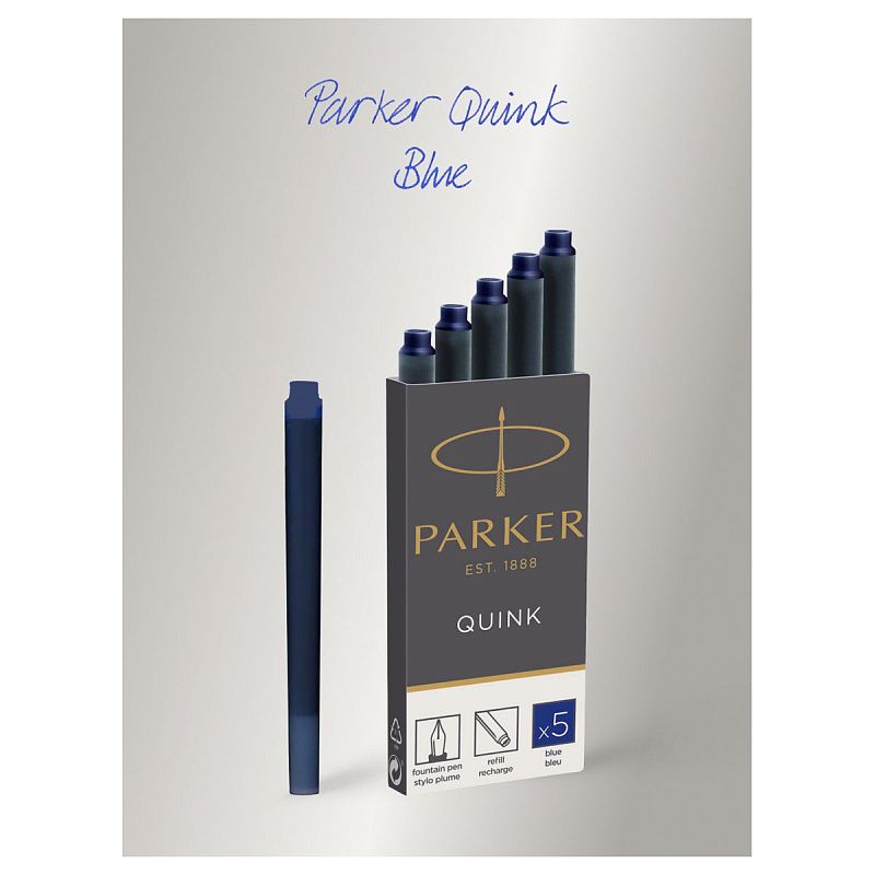 Картриджи чернильные Parker "Cartridge Quink" синие, 5шт., картонная коробка 