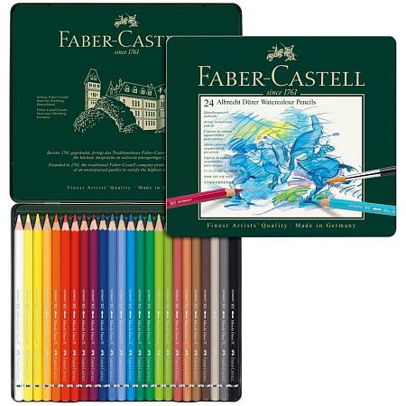 Карандаши акварельные художественные Faber-Castell "Albrecht Dürer", 24цв., метал. коробка