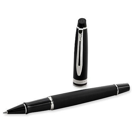 УЦЕНКА - Ручка-роллер Waterman "Expert Matt Black PT" черная, 0,8мм, подарочная упаковка 