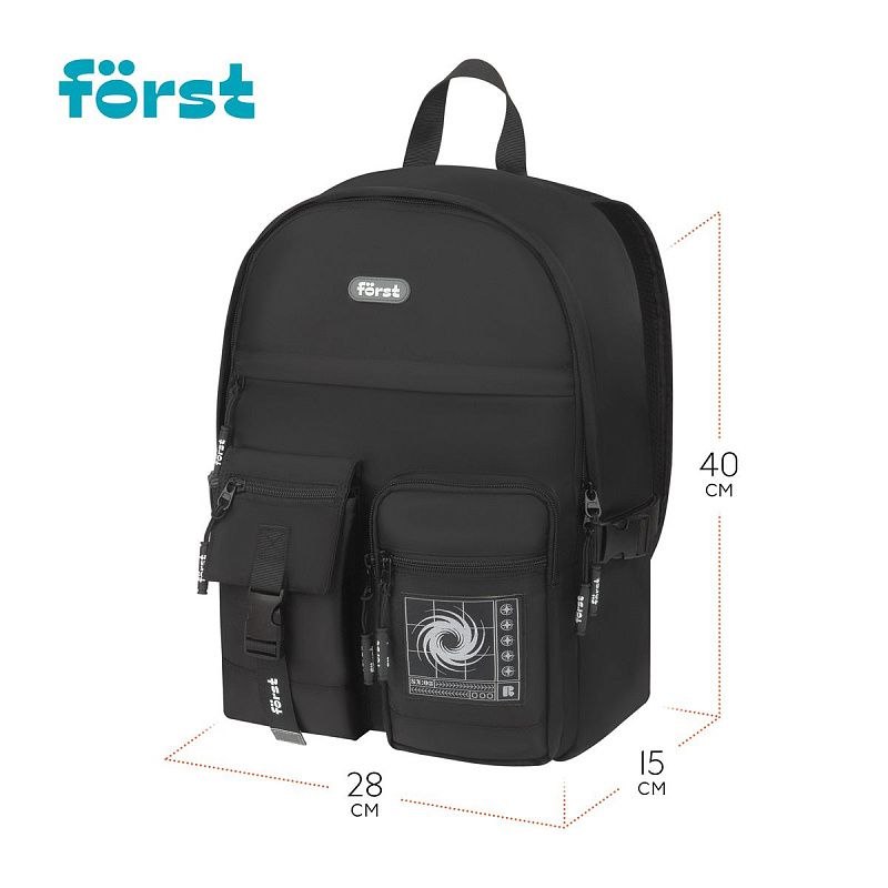 Рюкзак Först F-Teens "Minimal" 40*28*15см, 1 отделение, 7 карманов, уплотненная спинка 