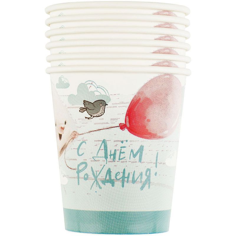 Стаканы бумажные MESHU "Сute bunny", 200мл, 6шт.