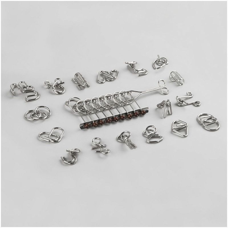 Набор металлических головоломок ТРИ СОВЫ, 18шт., картонная коробка 