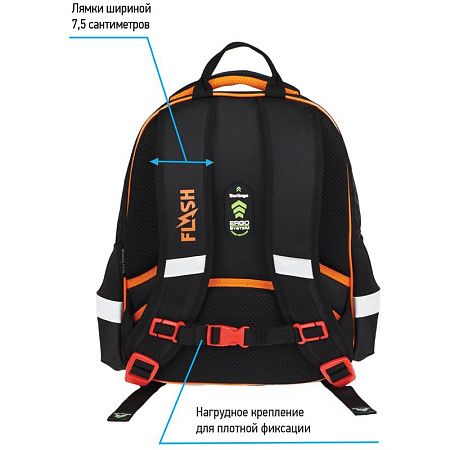 Рюкзак Berlingo Kids "Racing sport" 36*27*12см, 1 отделение, 2 кармана, эргономичная спинка, LED кант 