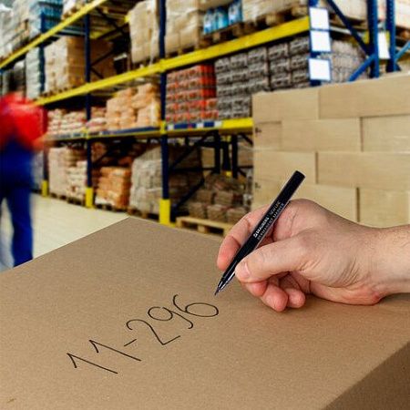 Маркер перманентный BRAUBERG NEW LINE, ЧЕРНЫЙ, круглый наконечник 2 мм, 152209 