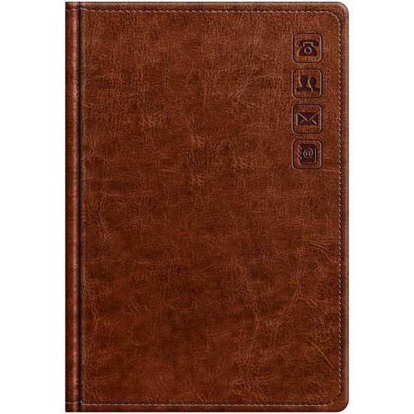 Телефонная книга А5, 80л., кожзам, BG "Nebraska. Brown", с вырубкой