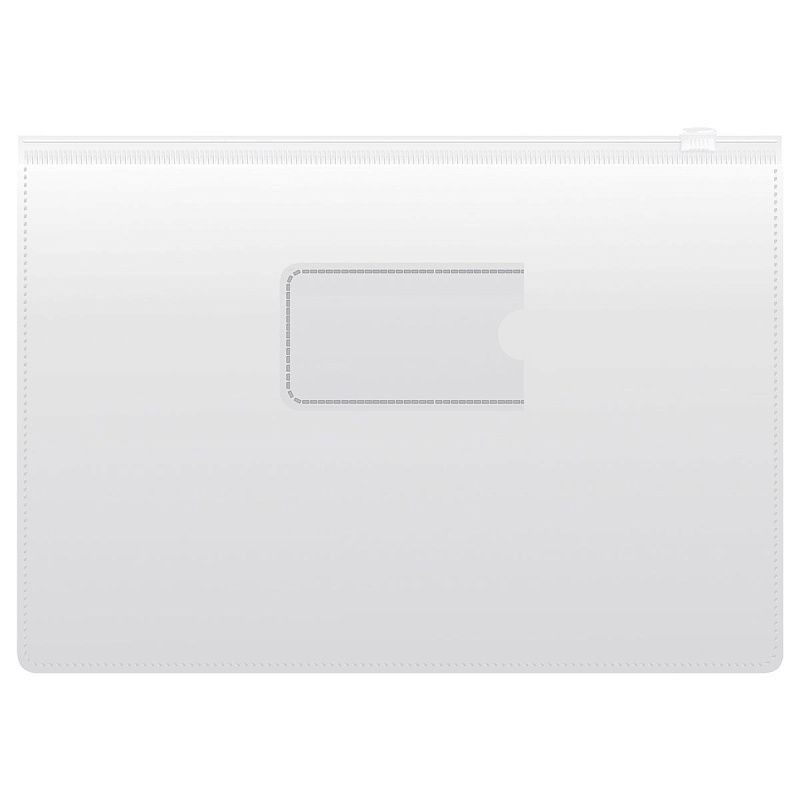 Папка-конверт на zip-молнии СТАММ А4, ПВХ, 120мкм, прозрачная, цветная молния, карман, ассорти 