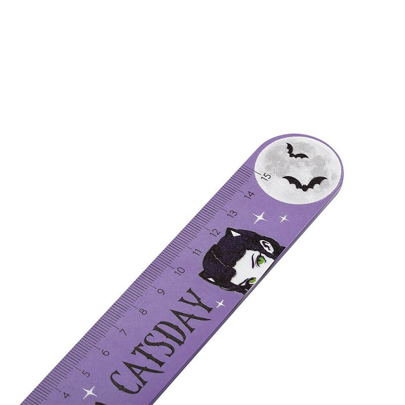 Линейка 15см MESHU "Catsday", деревянная,  ассорти, европодвес 