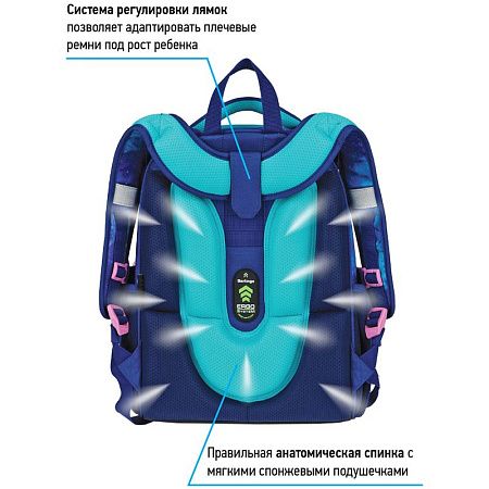 Ранец Berlingo Expert "Galactic cats" 37*28*16см, 2 отделения, 2 кармана, анатомическая спинка 