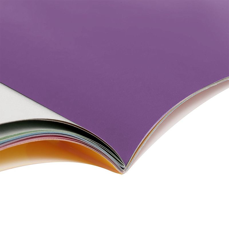 Цветная бумага мелованная A4, BG, одностор., 24 л., 24 цв., на скобе