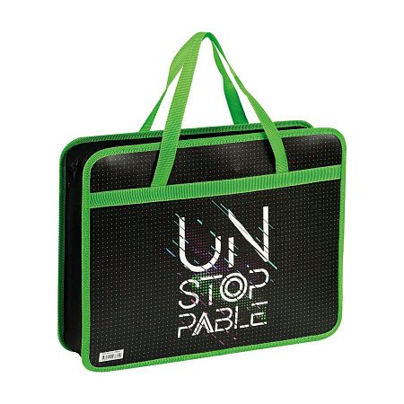 Папка с ручками А4 ArtSpace "Unstopable", пластик, на молнии, 80мм 