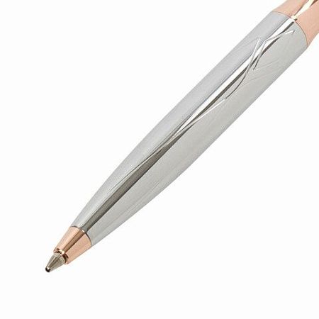 Ручка подарочная шариковая GALANT "NUANCE SILVER", корпус серебристый, детали розовое золото, узел 0,7 мм, синяя, 143520 