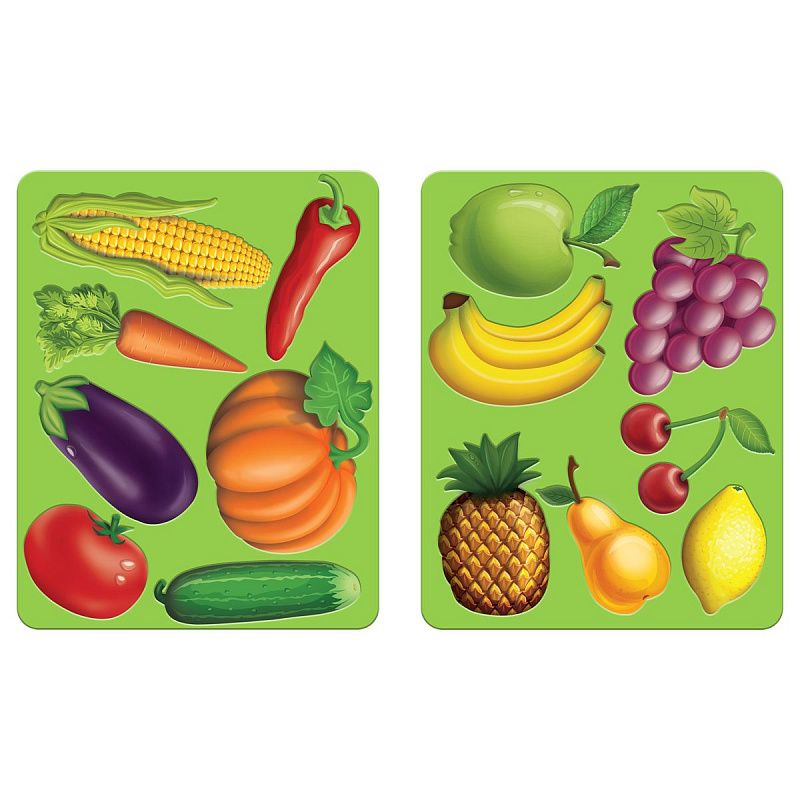 Набор трафаретов-раскрасок СТАММ "Овощи и фрукты", 2шт. 