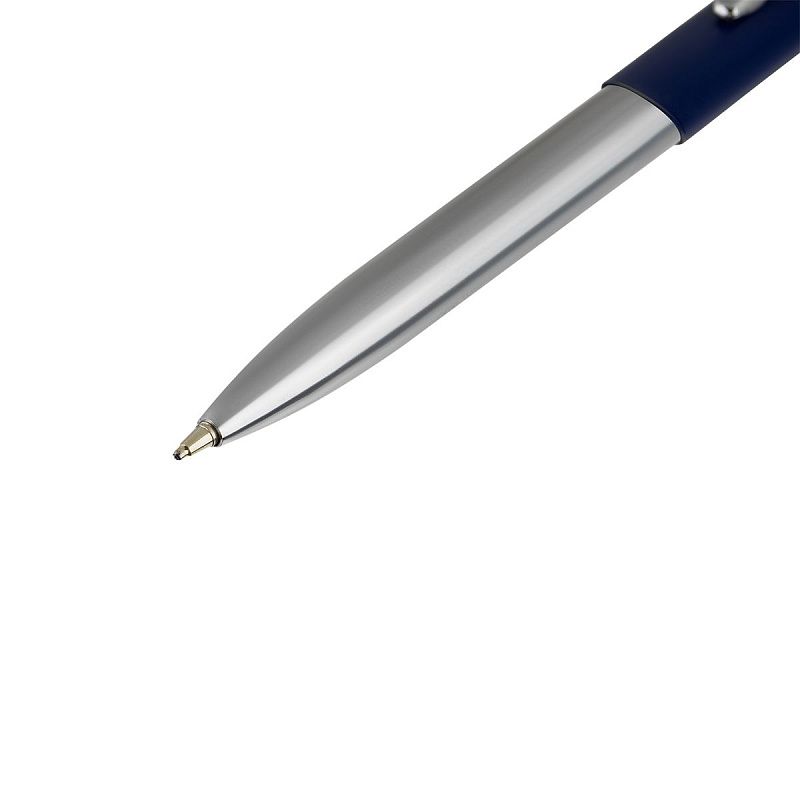 Ручка шариковая Luxor "Gemini" синяя, 0,7 мм, корпус синий/хром, кнопочный механизм, футляр 