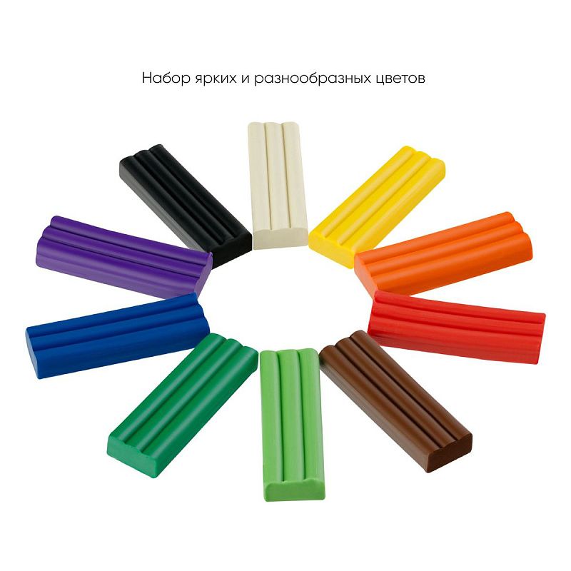 Пластилин восковой мягкий Гамма "Пчелка", 10 цветов, 150г, со стеком, картон. упаковка