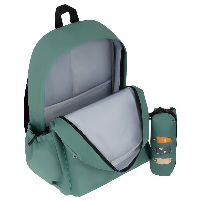 Рюкзак MESHU "Сats", 43*30*13см, 1 отделение, 3 кармана, уплотненная спинка,  в комплекте пенал 19,5*4,5см 