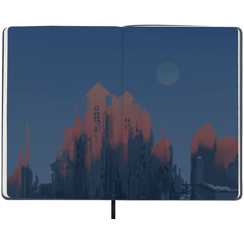 Записная книжка А5 80л. ЛАЙТ, кожзам, Greenwich Line "Future. Fallen city", с резинкой, тиснение фольгой, блок в линию