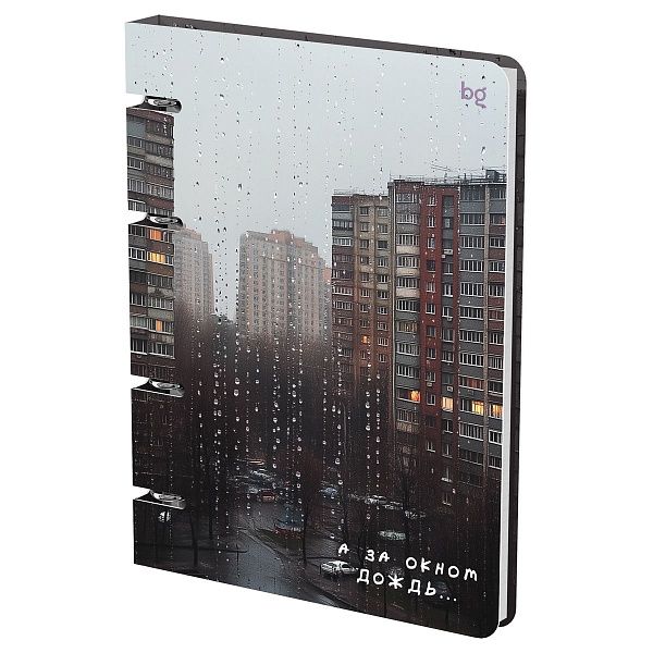 Тетрадь на кольцах А5, 120л., BG "За окном", картон, матовая ламинация, выб. лак