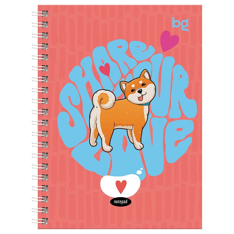 Записная книжка А6 96л., на гребне BG "Веселые друзья", матовая ламинация, выб. лак, твердая обложка