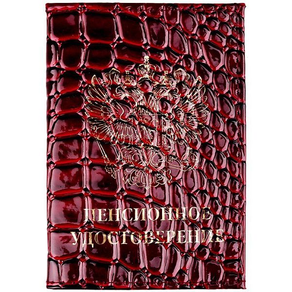 Обложка для пенсионного удостоверения OfficeSpace кожзам, бордовый