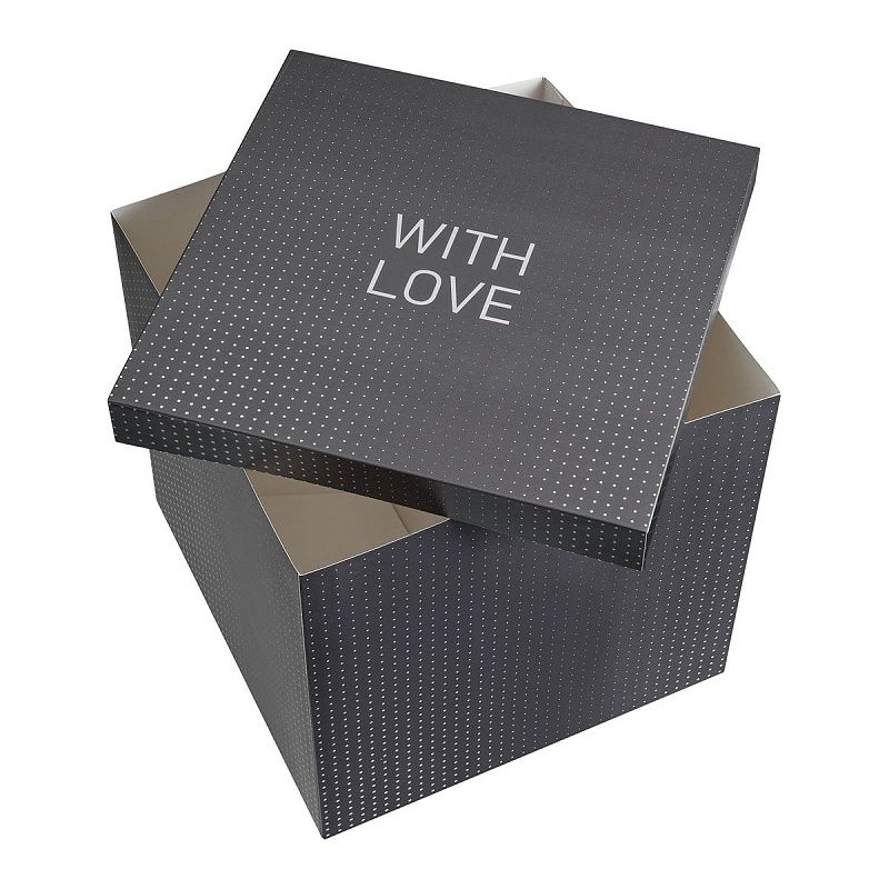 Коробка складная подарочная MESHU "Черная", (28*28*28см), выборочный лак