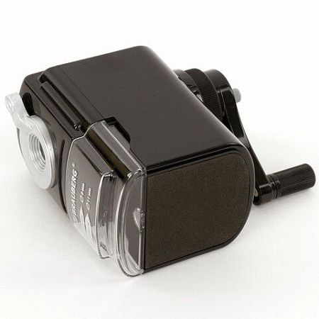 Точилка механическая BRAUBERG "STYLE", для ч/гр и цветных карандашей (в том числе утолщенных), крепление к столу, корпус черный, 228482 