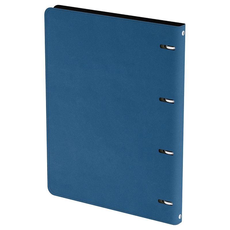 Тетрадь на кольцах А4, 120л., кожзам,  BG "Моно. Синий"