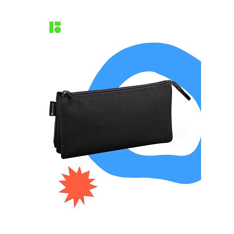 Пенал-косметичка многофункциональная, 3 отделения, 215*110*80 Berlingo "Combo black", полиэстер 