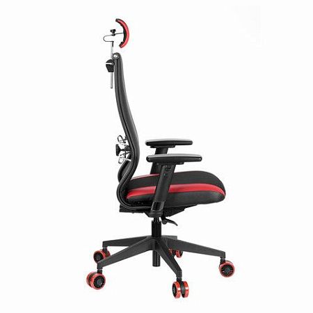 Кресло компьютерное МЕТТА "ErgoLife" 10 B2-170D, 2D-подголовник, экокожа/сетка, черное/красное