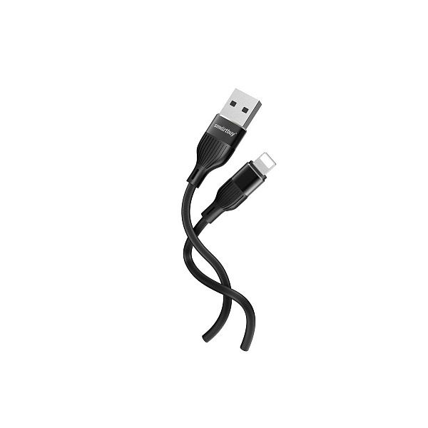 Кабель Smartbuy S72, USB - Lightning, для Apple, 2,4A output, 1м, черный
