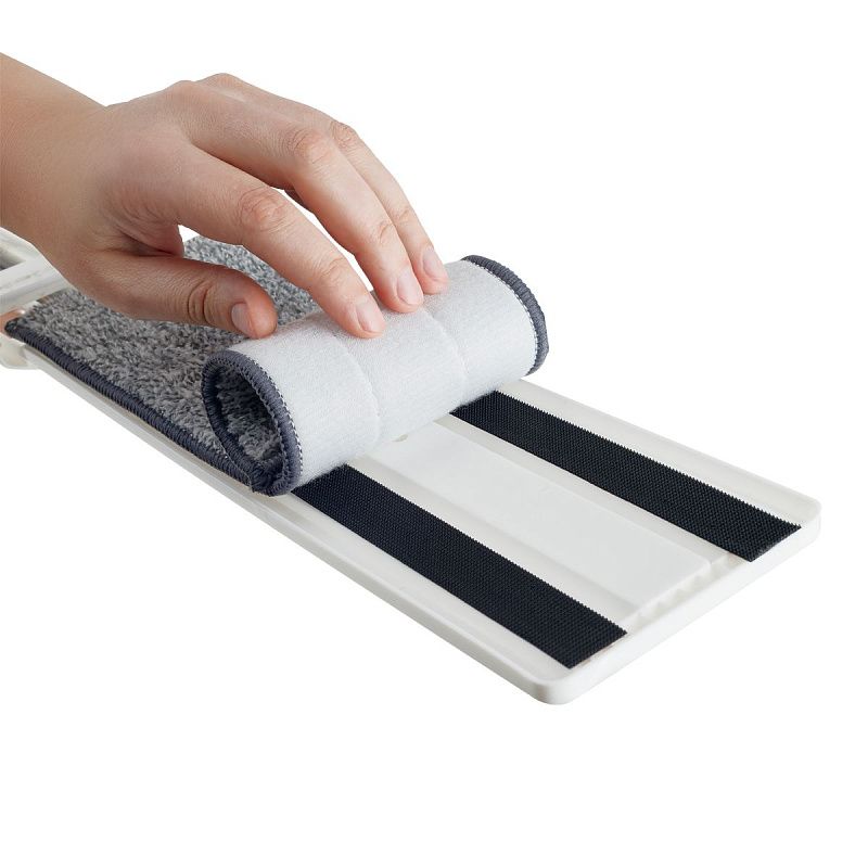 Швабра c отжимом, плоская, OfficeClean Professional, мет. ручка 120 см., две насадки из микрофибры