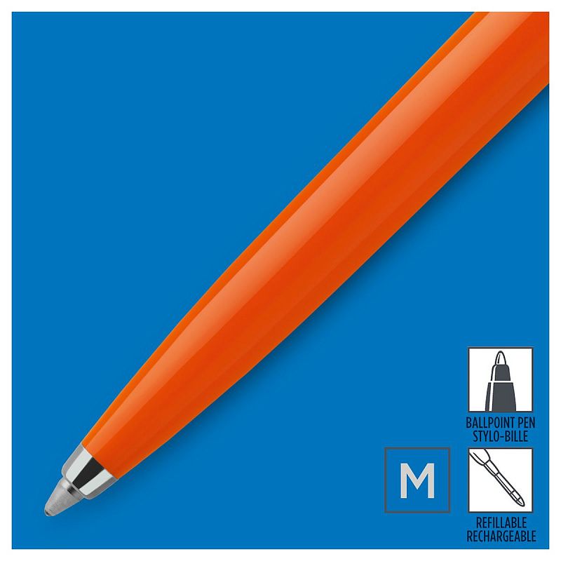 Ручка шариковая Parker "Jotter Orange CT" синяя, 1,0мм, кнопочн., пластик. корпус, блистер 