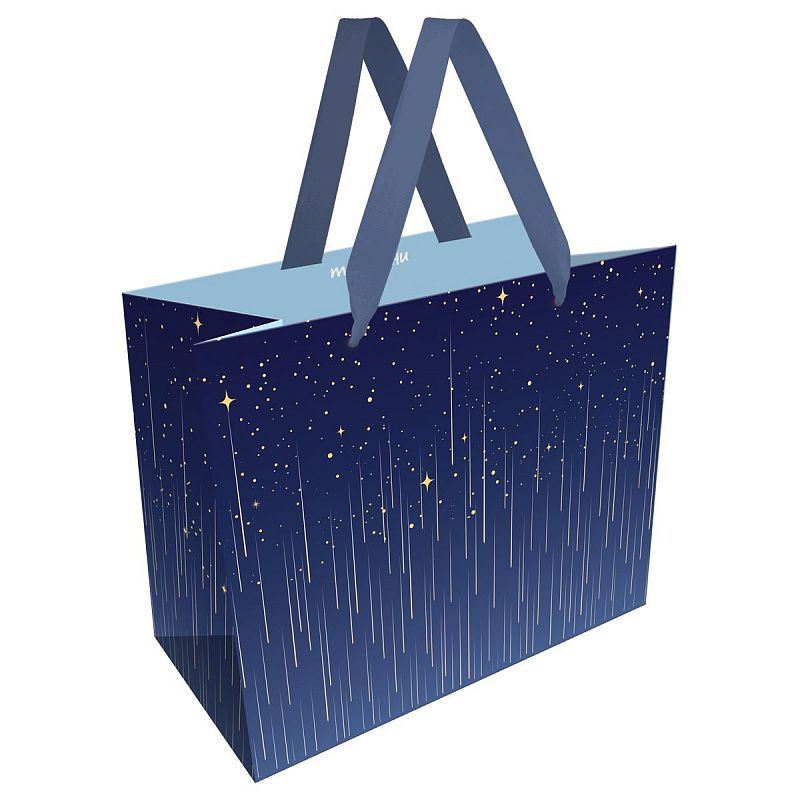 Пакет подарочный 23*18*10см MESHU "Star rain", фольга, матовая ламинация