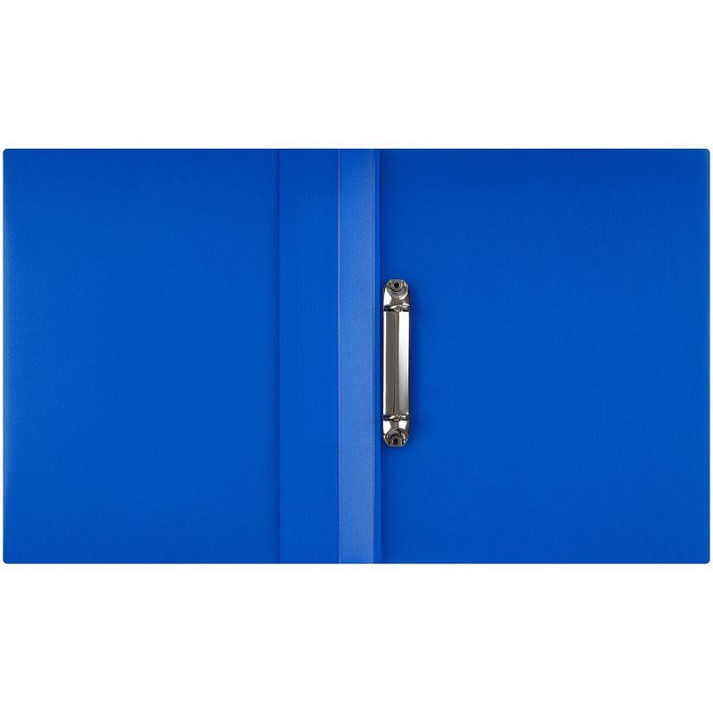 Папка на 2 кольцах СТАММ "Кристалл" А4, 40мм, 700мкм, пластик, синяя 